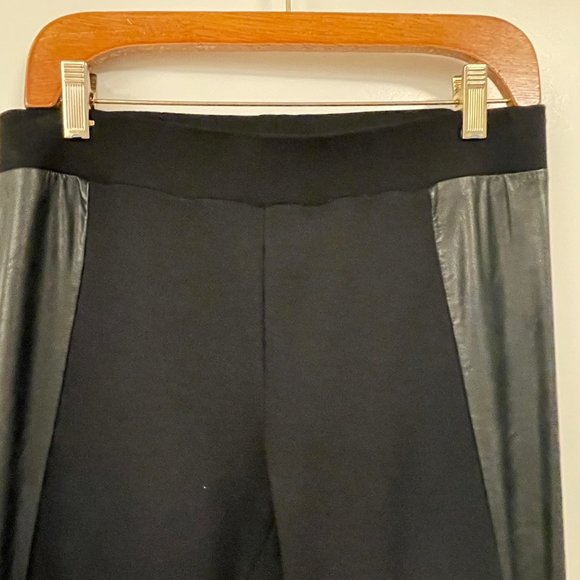'RICKIS' Black Skinny Pant with Leather Trim / Size M - Picture 2 of 12